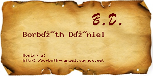 Borbáth Dániel névjegykártya